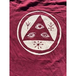 Welcome talisman logo back hit burgundy skate shirt punk XL